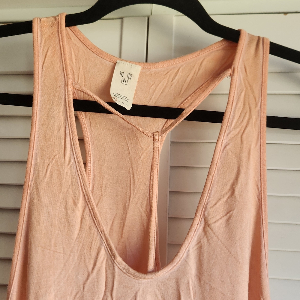 Free People Pink T-Strap Plunge Top - Picture 4 of 6